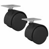 vidaXL Swivel Castor 2 pcs Black 39.5 x 39.5 x 37.8 mm Iron and PP