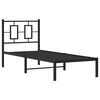 vidaXL Metal Bed Frame without Mattress with Headboard Black 80x200cm
