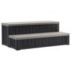 vidaXL Hot Tub Step with Storage 2-Step Brown and Grey 93 x 57 x 35 cm