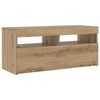 vidaXL TV Cabinet with LED Lights Artisan Oak 90x35x40 cm Engineered Wood