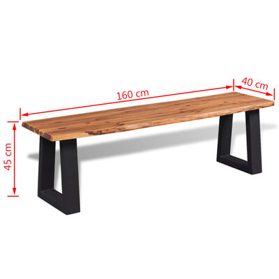 vidaXL Bench Solid Acacia Wood 160 cm