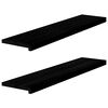 vidaXL Stair Treads 2 pcs Brown Black 110x25x2 cm Solid Wood Oak