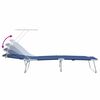 vidaXL Sun Lounger Folding 2-person 2 pcs Blue 58 x 188 x 77cm Fabric