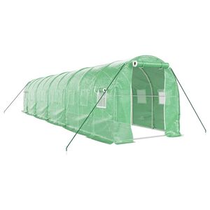 vidaXL Greenhouse with Steel Frame Green 20 m&sup2; 10x2x2 m