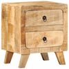 vidaXL Bedside Cabinet 2 pcs 40x32x46 cm Solid Wood Rough Mango