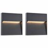 vidaXL Outdoor LED Wall Lights 2 pcs 3 W Black Square