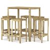 vidaXL 7 Piece Garden Bar Set Impregnated Pinewood