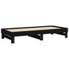 vidaXL Pull-out Day Bed without Mattress Black 2x(80x200) cm