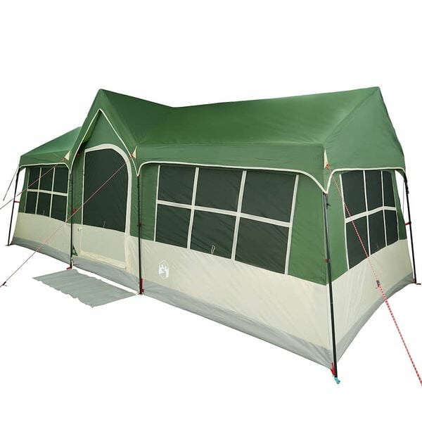 vidaXL Family Tent with Roof Green and Beige 622 x 295 x 238 cm