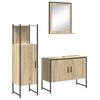 vidaXL Bathroom Furniture Set with Shelf 3 pcs Brown Engineered wood
