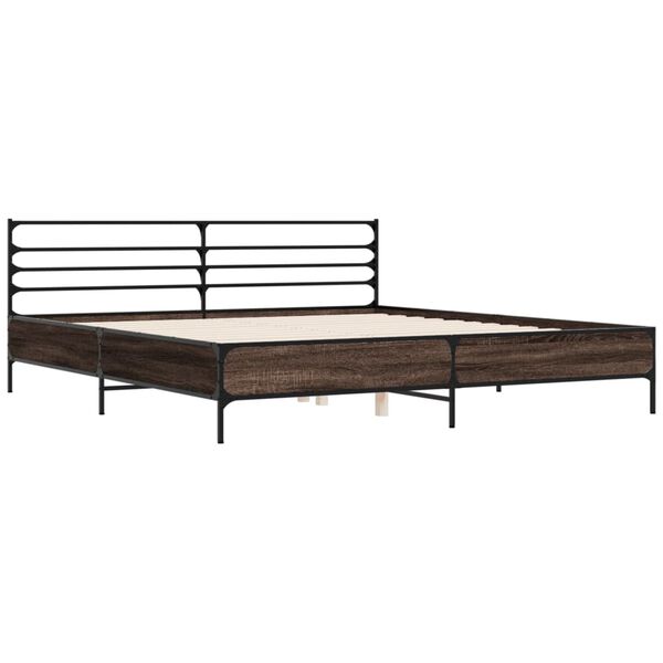 vidaXL Bed Frame without Mattress Brown Oak 200x200 cm