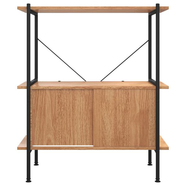 vidaXL 3-Tier Shelving Unit with Cabinet 80x40x92 cm Steel and Engineered Wood