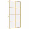 vidaXL Interior Door Slim Golden 102.5x201.5 cm Tempered Glass and Aluminium