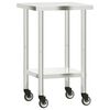vidaXL Kitchen Work Table with Wheels 55x55x85 cm Stainless Steel