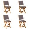 vidaXL Garden Chair 4 pcs Dark Grey Solid Acacia Wood