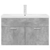 vidaXL Bathroom Sink Cabinet with Built-in Basin and Faucet Concrete Grey