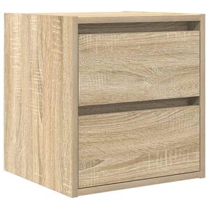 vidaXL Wall-mounted Bedside Cabinet Sonoma Oak 38x34x40 cm
