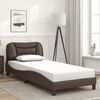 vidaXL Bed Frame with LED without Mattress "Hvar" Brown 80x200 cm