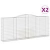 vidaXL Arched Gabion Baskets 2 pcs 400x50x160/180 cm Galvanised Iron