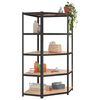 vidaXL 5-Layer Heavy-duty Corner Shelf Grey Steel&Engineered Wood