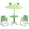 vidaXL 3 Piece Kids'Garden Bistro Set with Parasol Green