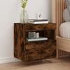 vidaXL TV Wall Cabinet with LED Lights Smoked Oak 40x30x40 cm