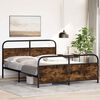 vidaXL Metal Bed Frame without Mattress Smoked Oak 150x200 cm King Size