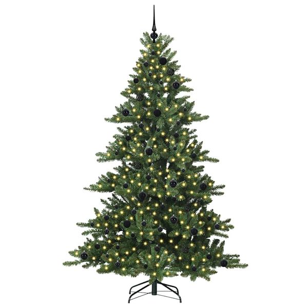 vidaXL Artificial Hinged Christmas Tree Green 210 cm PVC and Steel