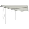 vidaXL Manual Retractable Awning with Posts 4x3 m Cream