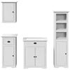 vidaXL 4 Piece Bathroom Furniture Set BODO White Solid Wood Pine