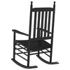vidaXL Rocking Chair with Curved Seat Black Solid Wood Poplar
