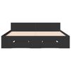 vidaXL Bed Frame with Drawers without Mattress Black 120x200 cm