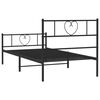 vidaXL Metal Bed Frame without Mattress with Footboard Black 90x200cm