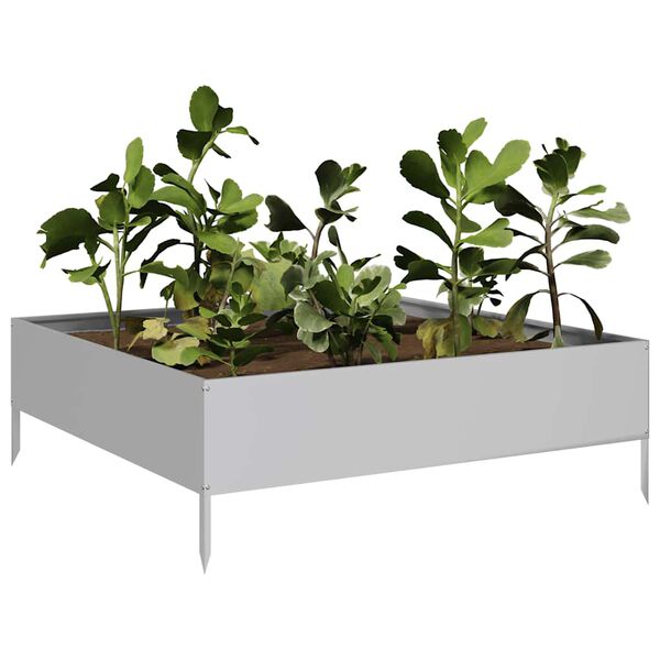 vidaXL Garden Raised Bed 100x100x33.5 cm Galvanised Steel