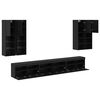vidaXL TV Wall Cabinet Set 7 pcs Black Oak Engineered Wood