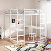 vidaXL Loft Bed with Desk and Ladder White 140x200 cm Solid Wood Pine