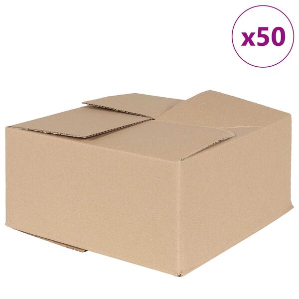 vidaXL Folding Box 50 pcs Natural 30 x 30 x 15 cm Cardboard