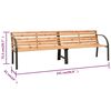 vidaXL Twin Garden Bench 241 cm Chinese Fir Wood