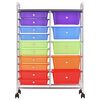 vidaXL XXL 15-Drawer Mobile Storage Trolley Multicolour Plastic