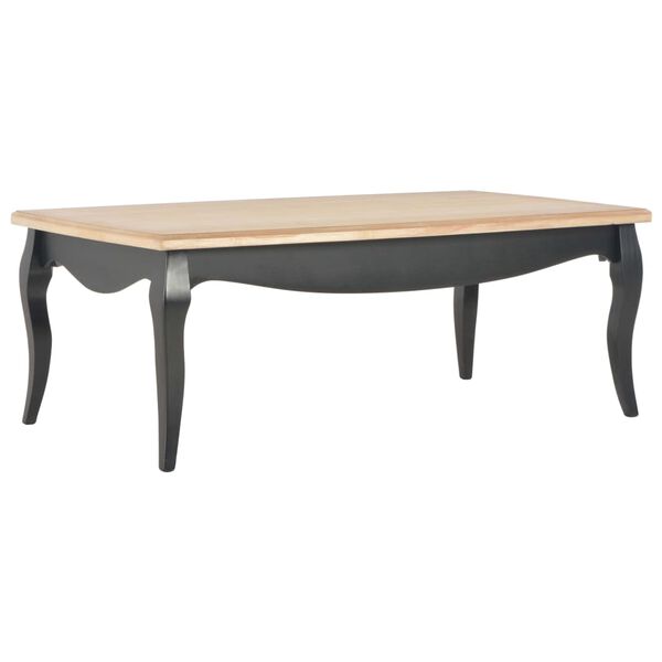 vidaXL Coffee Table Black and Brown 110x60x40 cm Solid Pine Wood