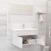 vidaXL 2 Piece Bathroom Furniture Set High Gloss White Engineered Wood