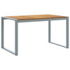 vidaXL Garden Dining Table Grey 140 x 80 x 75 cm