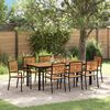 vidaXL Garden Dining Set 9 pcs Black and Brown Poly Rattan