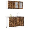 vidaXL Kitchen Cabinet Set Lyon 4 pcs Smoked Oak 140 x 46 x 81.5 cm