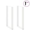 vidaXL Bar Table Legs U-Shaped 2 pcs White 60x(100-101) cm Steel