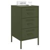 vidaXL Bedside Cabinet Olive Green 36x39x68 cm Steel