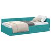 vidaXL Corner Bed Frame with Headboard Turquoise 90 cm x 200 cm Velvet