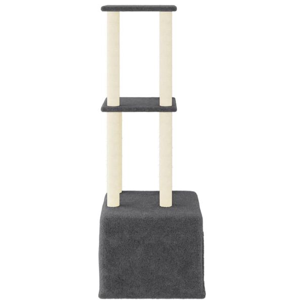 vidaXL Cat Tree with Sisal Scratching Posts Dark Grey 133.5 cm