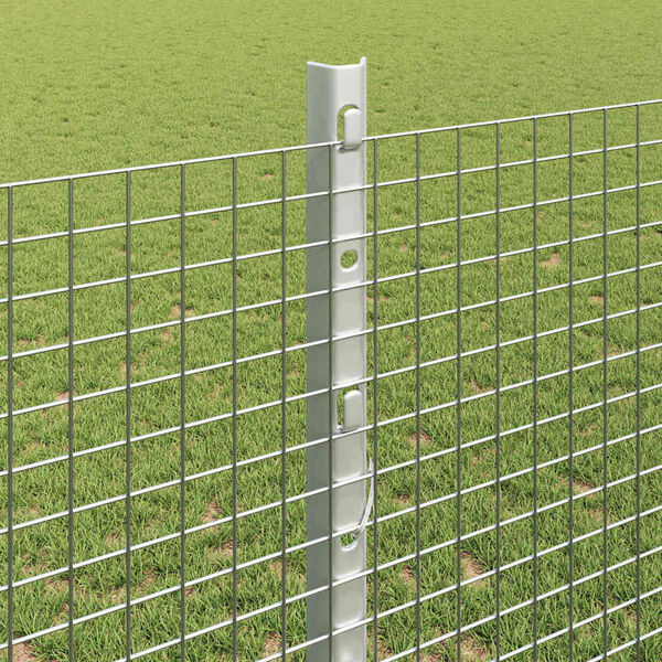 vidaXL Fence with Post Silver 1.2 x 10 m Steel