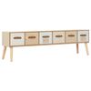 vidaXL TV Cabinet with 6 Drawers 130x30x40 cm Solid Pinewood